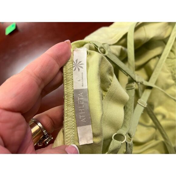 Athleta Avalon Cucumber Strappy Back Shelf Bra Sundress sz L EUC - Picture 6 of 7
